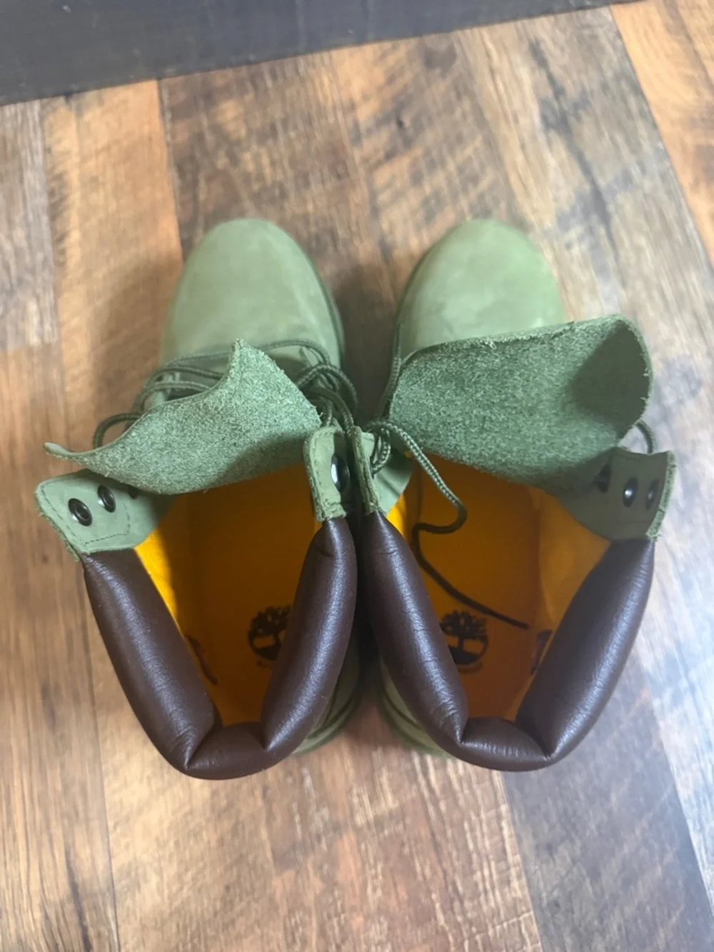 Timberland 6” Premium Waterproof Boots Olive Green - Juniors 6 - Picture 7 of 9